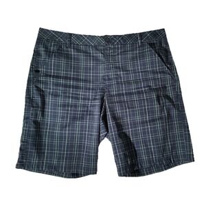 Fila Sport Golf Shorts Mens Sz 40 Black Plaid Performance Flat Front Stretch